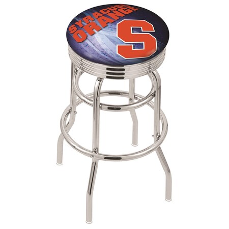 Holland Bar Stool Co 25" Chrome 2-Ring Syracuse Swivel Bar Stool, Accent Ring L7C3C25Syrcse-D2